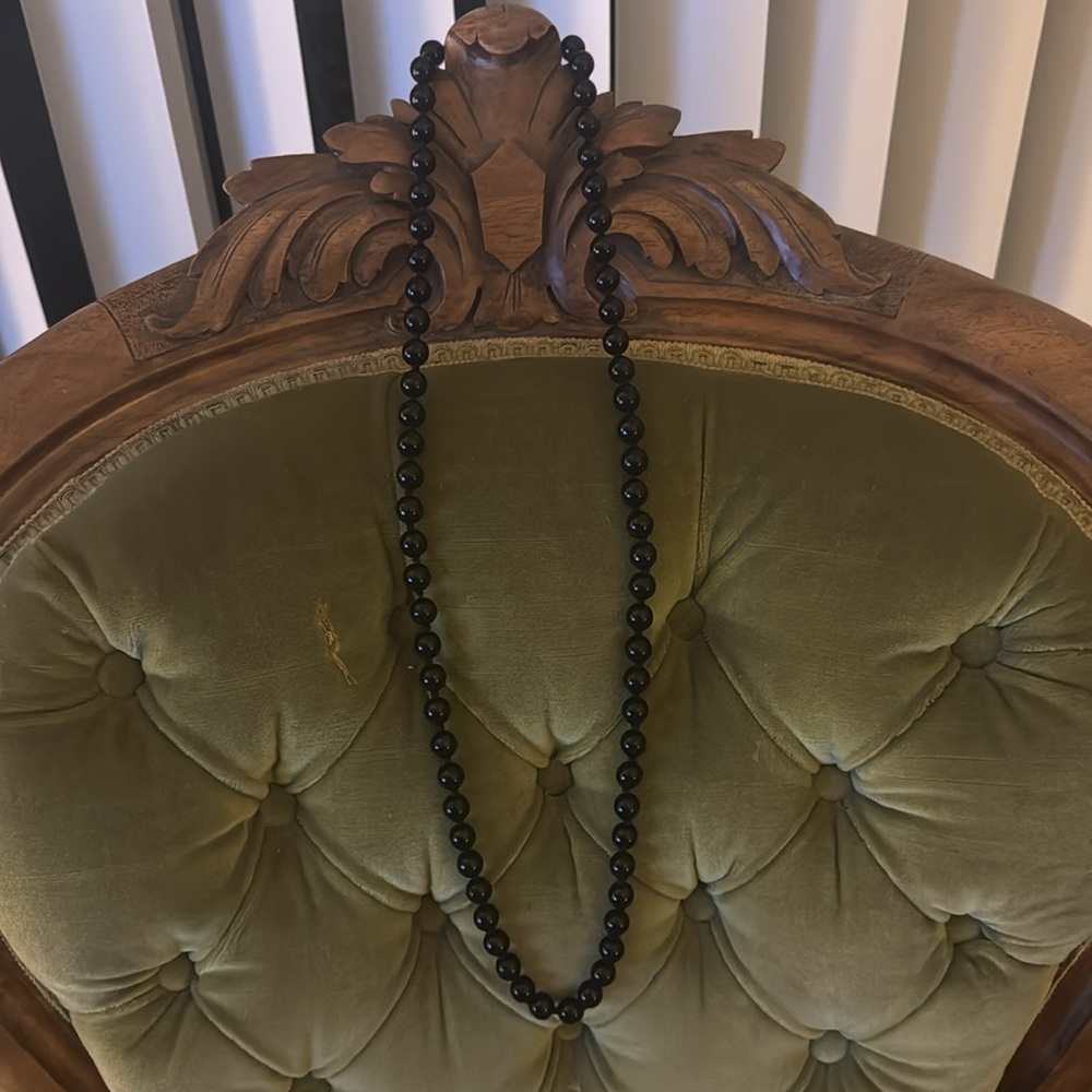 Vintage Black Onyx Beaded Necklace